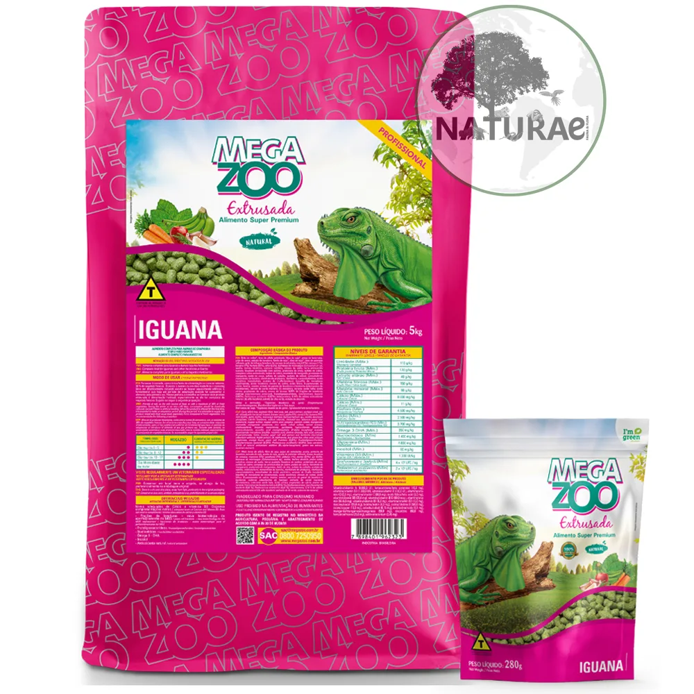 Ração Extrusada Para Iguanas Super Premium MEGA ZOO 280g